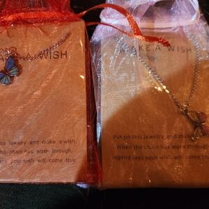 Butterfly Pendant Necklace Set